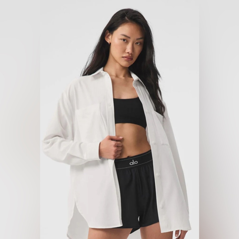 ALO Yoga Dreamscape White Button Down Shirt